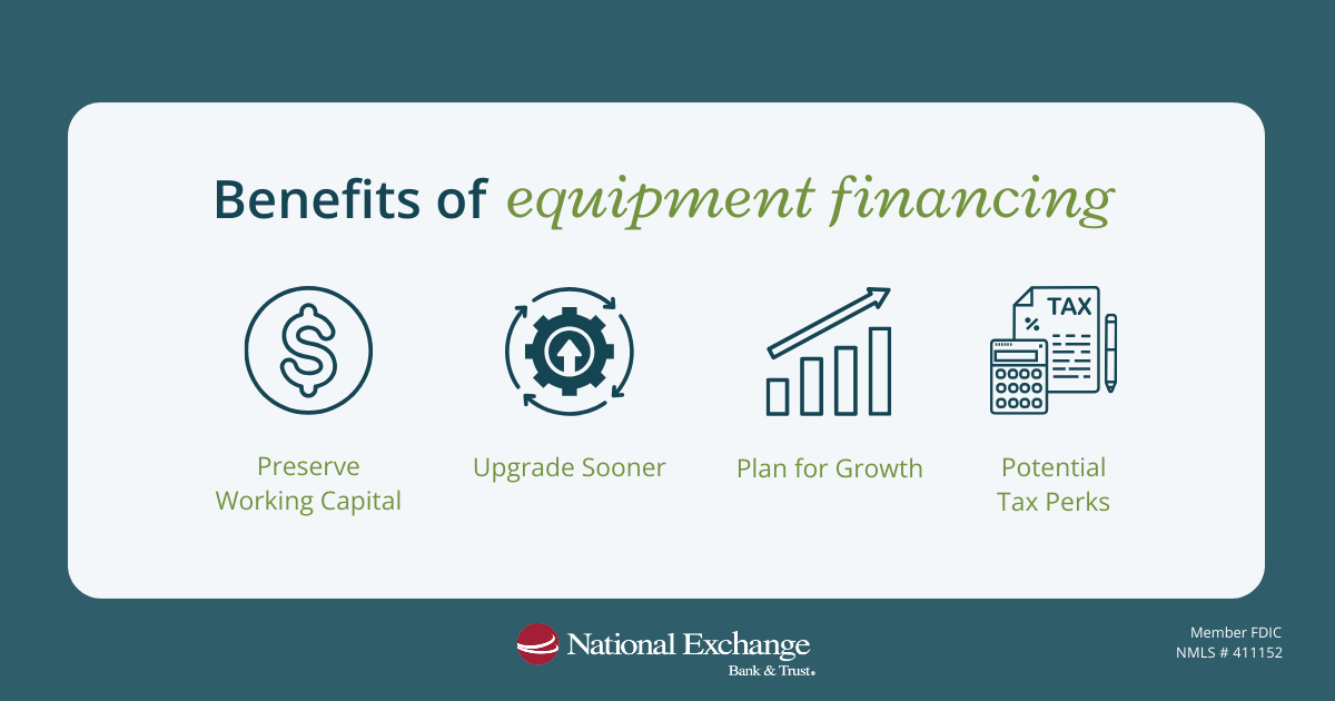 benefits of equipment financing infographic