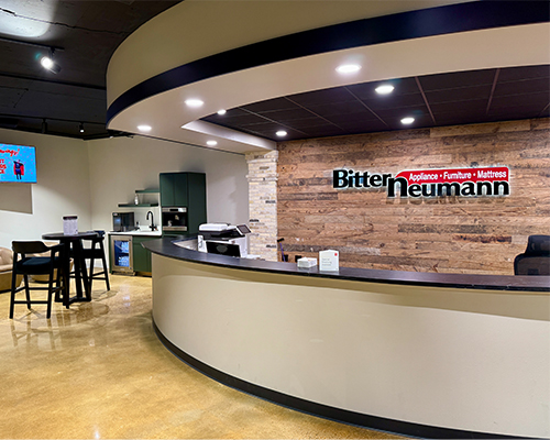 Angle 1 of Front Desk After Construction